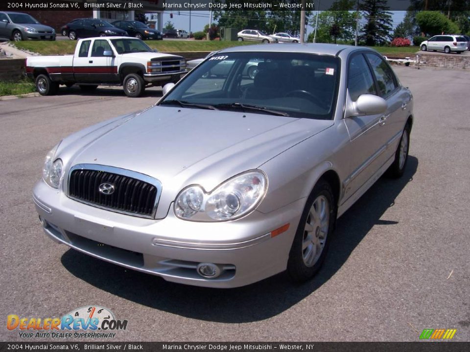 2004 Hyundai Sonata V6 Brilliant Silver / Black Photo #1