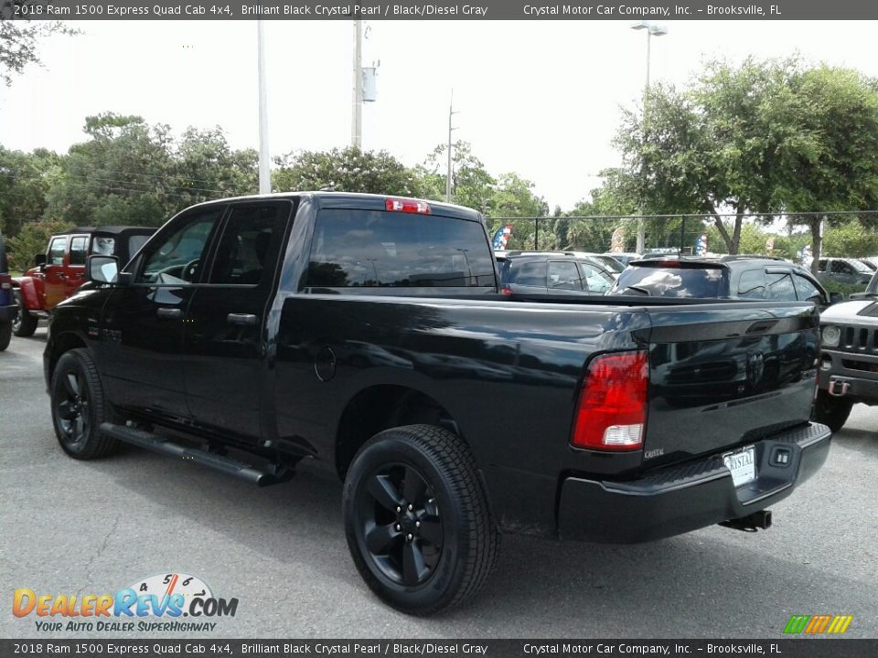 2018 Ram 1500 Express Quad Cab 4x4 Brilliant Black Crystal Pearl / Black/Diesel Gray Photo #3