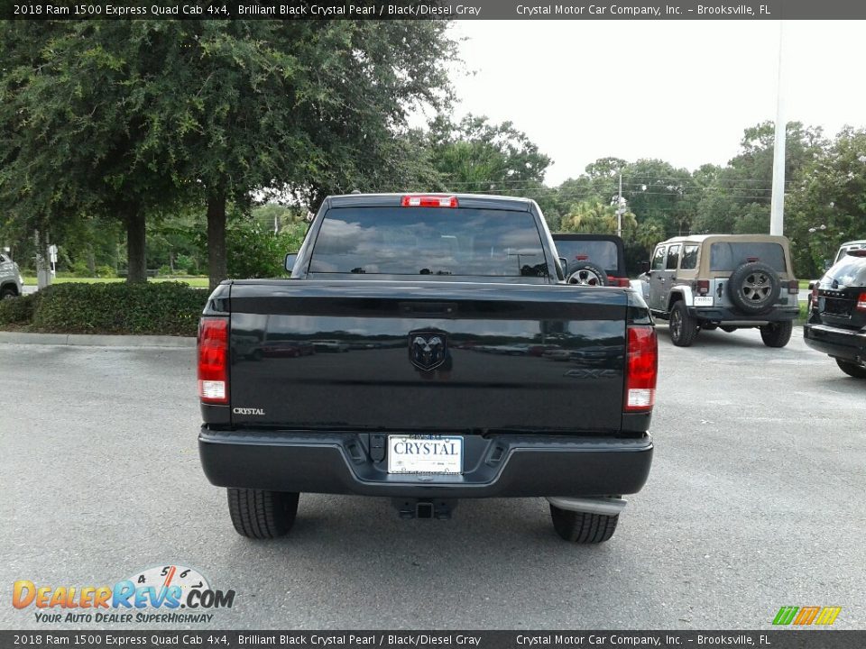 2018 Ram 1500 Express Quad Cab 4x4 Brilliant Black Crystal Pearl / Black/Diesel Gray Photo #4
