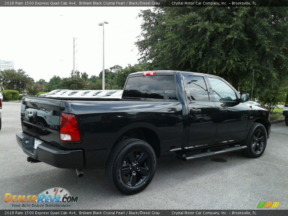 2018 Ram 1500 Express Quad Cab 4x4 Brilliant Black Crystal Pearl / Black/Diesel Gray Photo #5