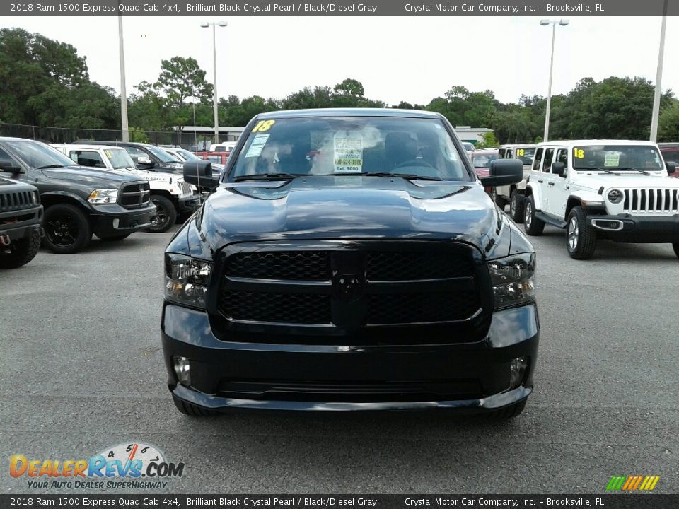 2018 Ram 1500 Express Quad Cab 4x4 Brilliant Black Crystal Pearl / Black/Diesel Gray Photo #8