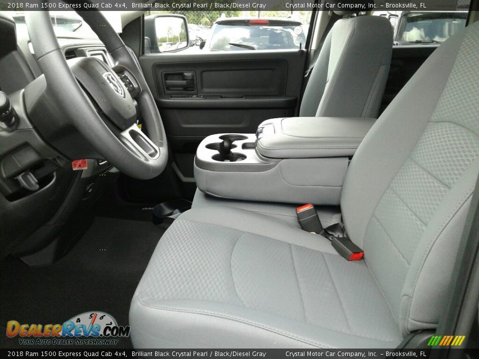 2018 Ram 1500 Express Quad Cab 4x4 Brilliant Black Crystal Pearl / Black/Diesel Gray Photo #9