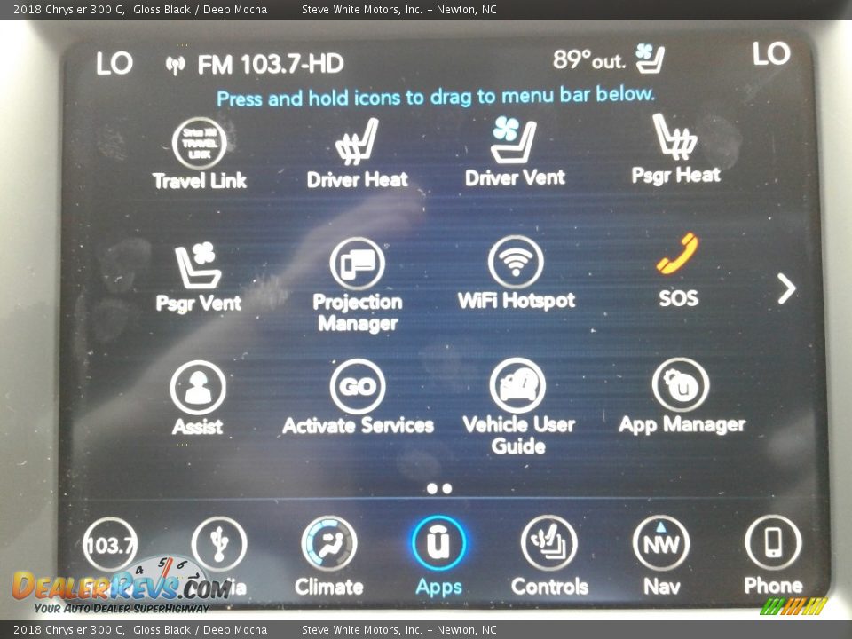 2018 Chrysler 300 C Gloss Black / Deep Mocha Photo #24