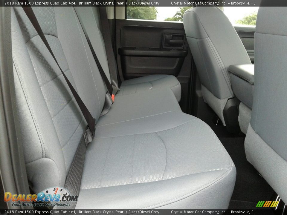 2018 Ram 1500 Express Quad Cab 4x4 Brilliant Black Crystal Pearl / Black/Diesel Gray Photo #11