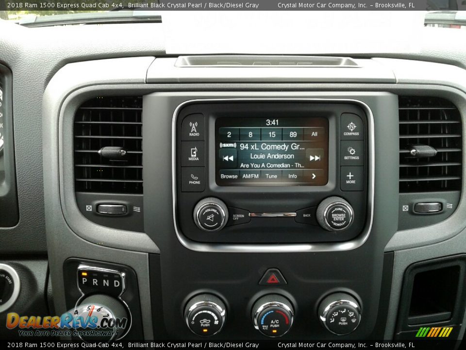 2018 Ram 1500 Express Quad Cab 4x4 Brilliant Black Crystal Pearl / Black/Diesel Gray Photo #15
