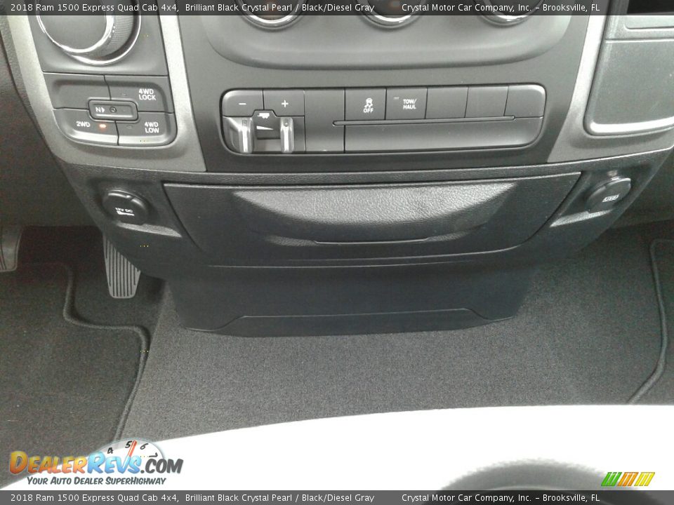 2018 Ram 1500 Express Quad Cab 4x4 Brilliant Black Crystal Pearl / Black/Diesel Gray Photo #16