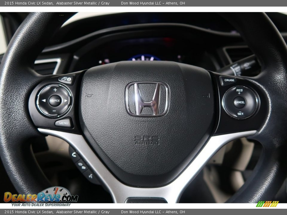 2015 Honda Civic LX Sedan Alabaster Silver Metallic / Gray Photo #15