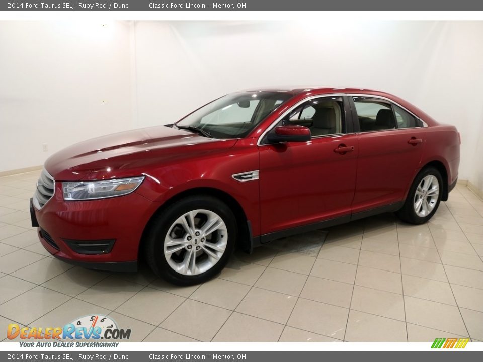 2014 Ford Taurus SEL Ruby Red / Dune Photo #3