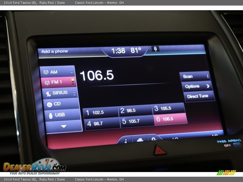 2014 Ford Taurus SEL Ruby Red / Dune Photo #14