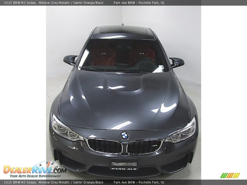 2015 BMW M3 Sedan Mineral Grey Metallic / Sakhir Orange/Black Photo #8
