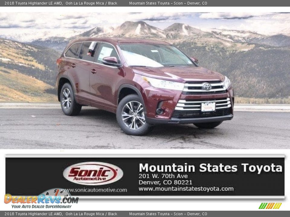 2018 Toyota Highlander LE AWD Ooh La La Rouge Mica / Black Photo #1