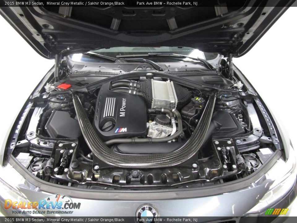 2015 BMW M3 Sedan Mineral Grey Metallic / Sakhir Orange/Black Photo #32