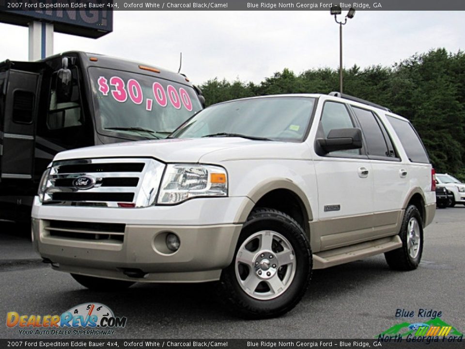 2007 Ford Expedition Eddie Bauer 4x4 Oxford White / Charcoal Black/Camel Photo #1
