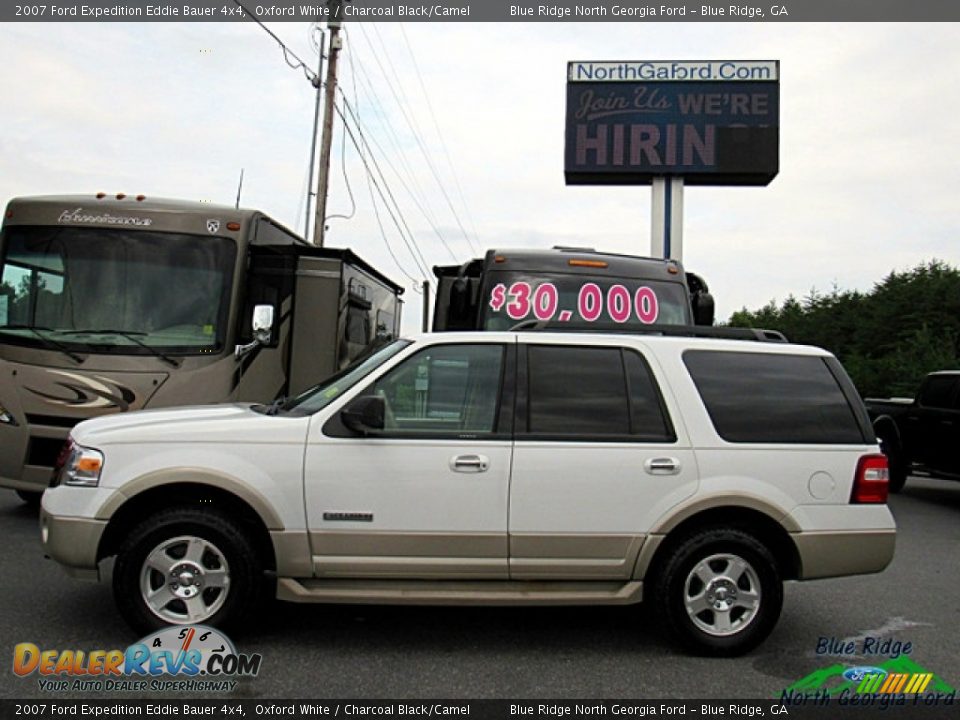 2007 Ford Expedition Eddie Bauer 4x4 Oxford White / Charcoal Black/Camel Photo #2