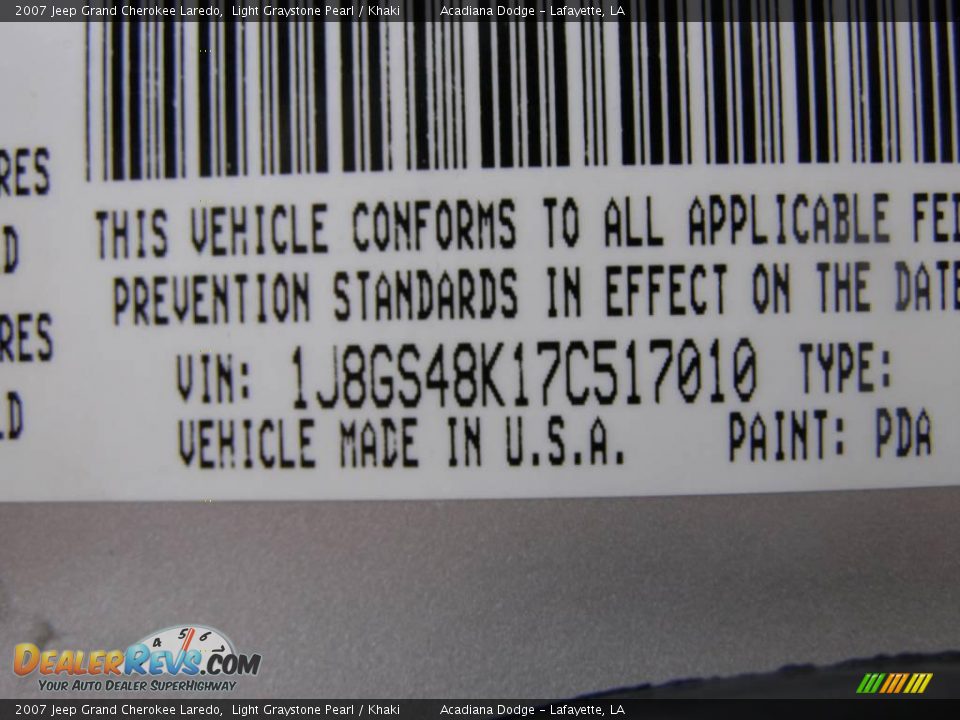 2007 Jeep Grand Cherokee Laredo Light Graystone Pearl / Khaki Photo #13