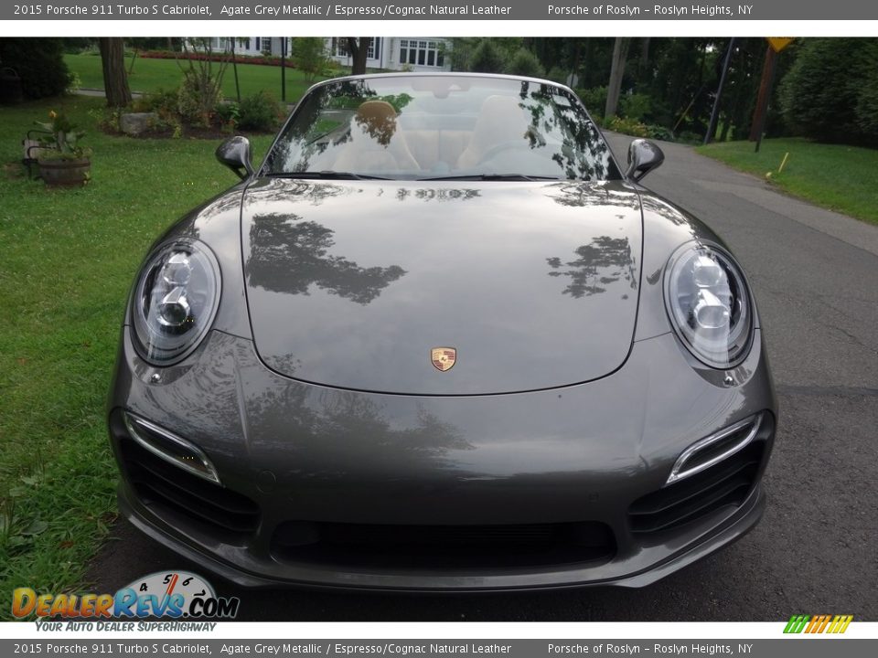 2015 Porsche 911 Turbo S Cabriolet Agate Grey Metallic / Espresso/Cognac Natural Leather Photo #2