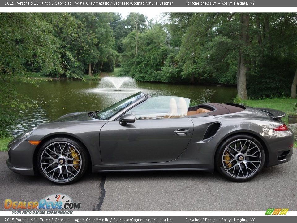 2015 Porsche 911 Turbo S Cabriolet Agate Grey Metallic / Espresso/Cognac Natural Leather Photo #3