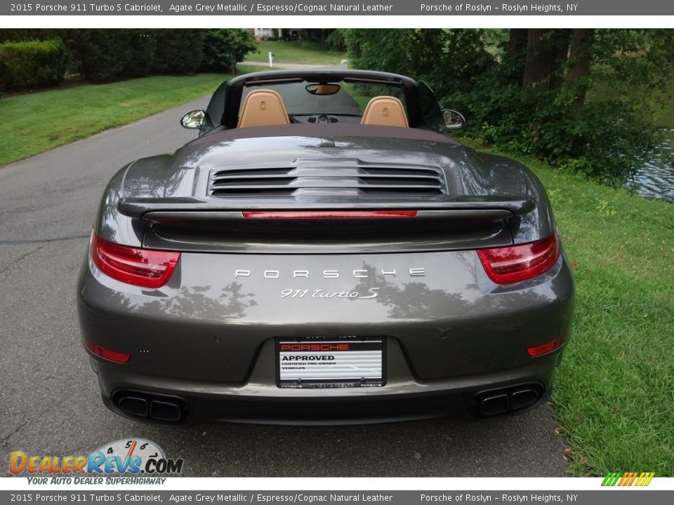 2015 Porsche 911 Turbo S Cabriolet Agate Grey Metallic / Espresso/Cognac Natural Leather Photo #5