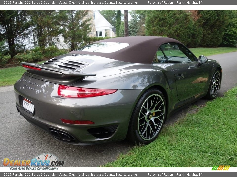 2015 Porsche 911 Turbo S Cabriolet Agate Grey Metallic / Espresso/Cognac Natural Leather Photo #6