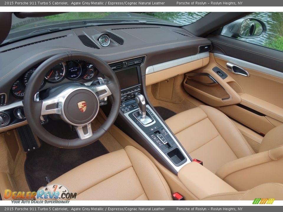 2015 Porsche 911 Turbo S Cabriolet Agate Grey Metallic / Espresso/Cognac Natural Leather Photo #9