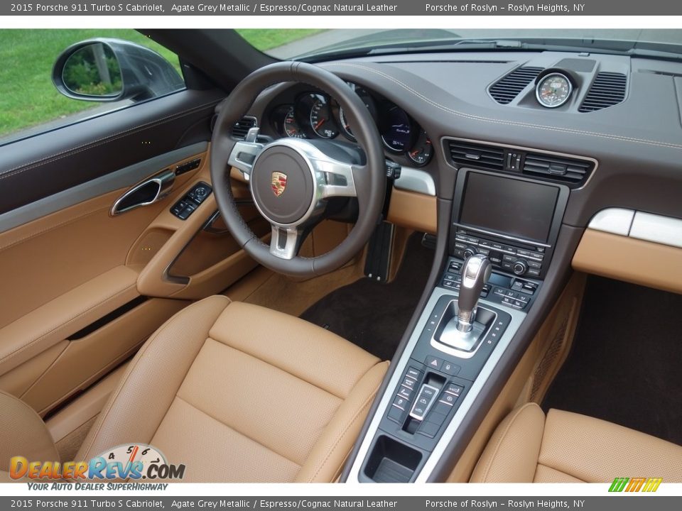 2015 Porsche 911 Turbo S Cabriolet Agate Grey Metallic / Espresso/Cognac Natural Leather Photo #13