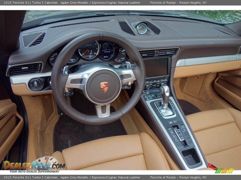 2015 Porsche 911 Turbo S Cabriolet Agate Grey Metallic / Espresso/Cognac Natural Leather Photo #15