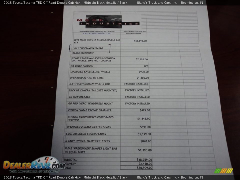 2018 Toyota Tacoma TRD Off Road Double Cab 4x4 Midnight Black Metallic / Black Photo #6
