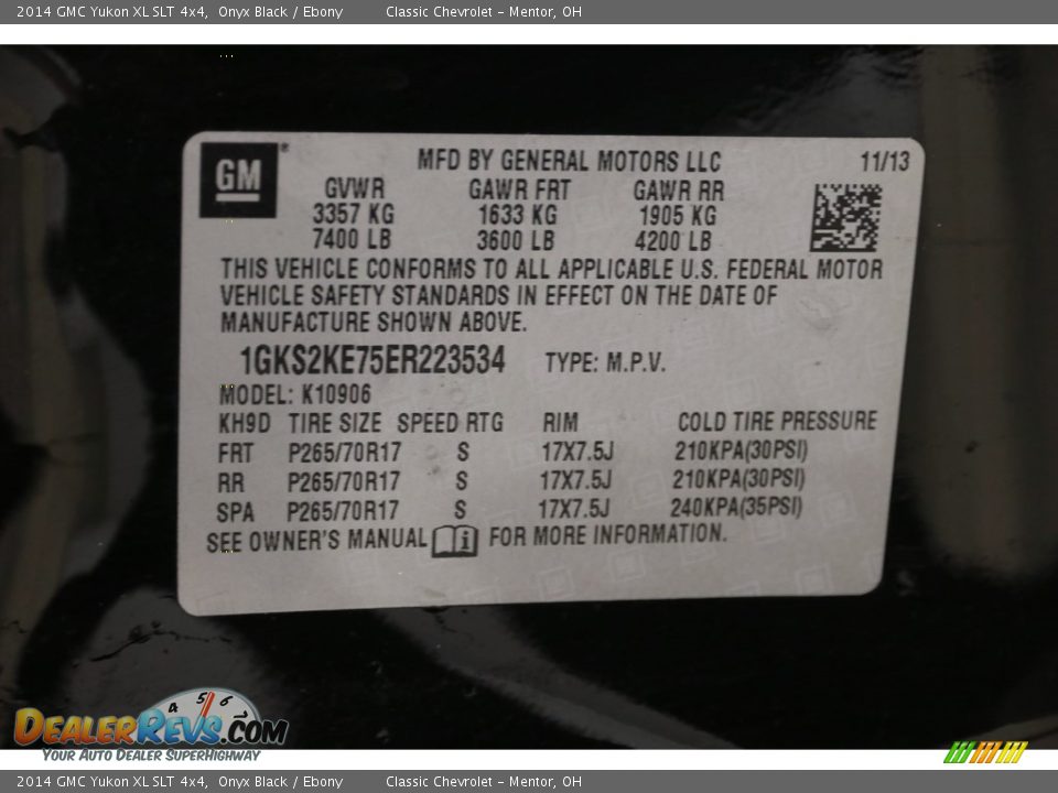 2014 GMC Yukon XL SLT 4x4 Onyx Black / Ebony Photo #16