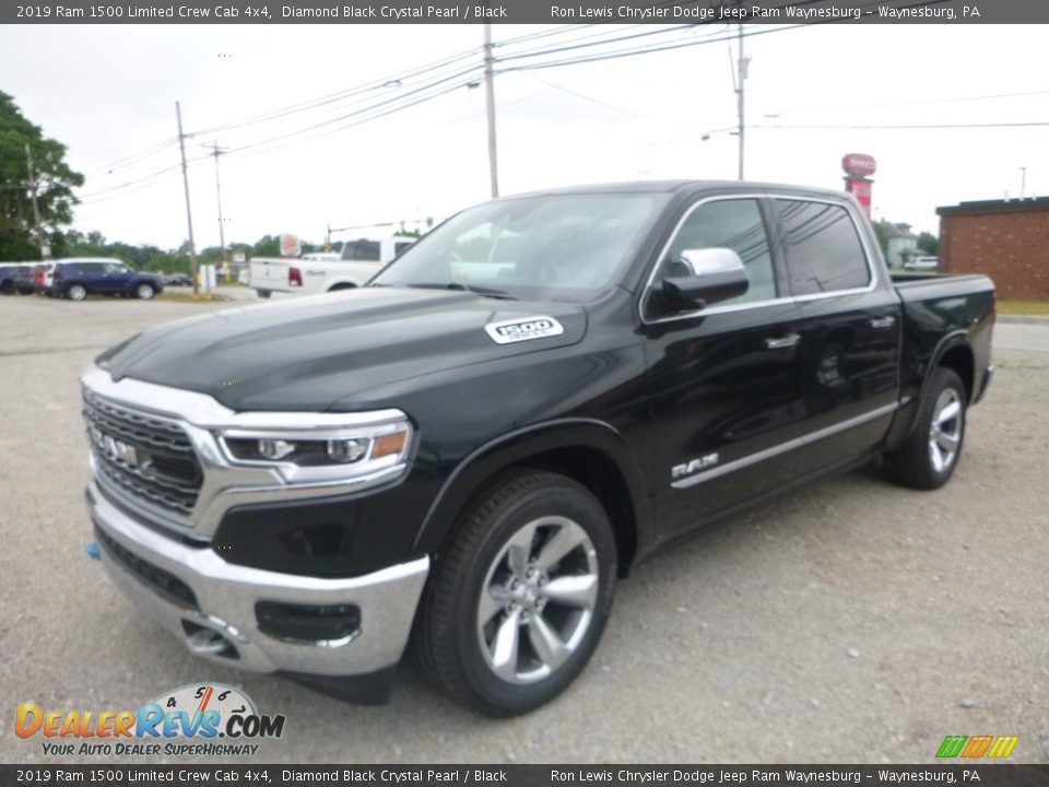 2019 Ram 1500 Limited Crew Cab 4x4 Diamond Black Crystal Pearl / Black Photo #1