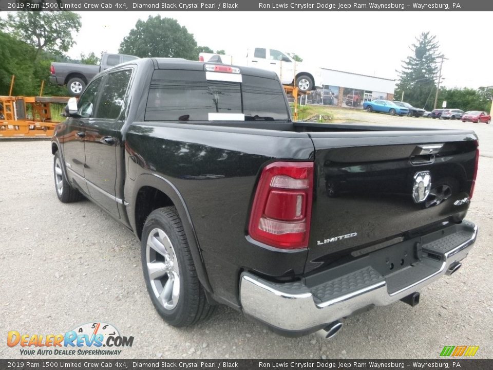 2019 Ram 1500 Limited Crew Cab 4x4 Diamond Black Crystal Pearl / Black Photo #3