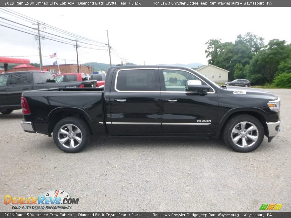2019 Ram 1500 Limited Crew Cab 4x4 Diamond Black Crystal Pearl / Black Photo #6