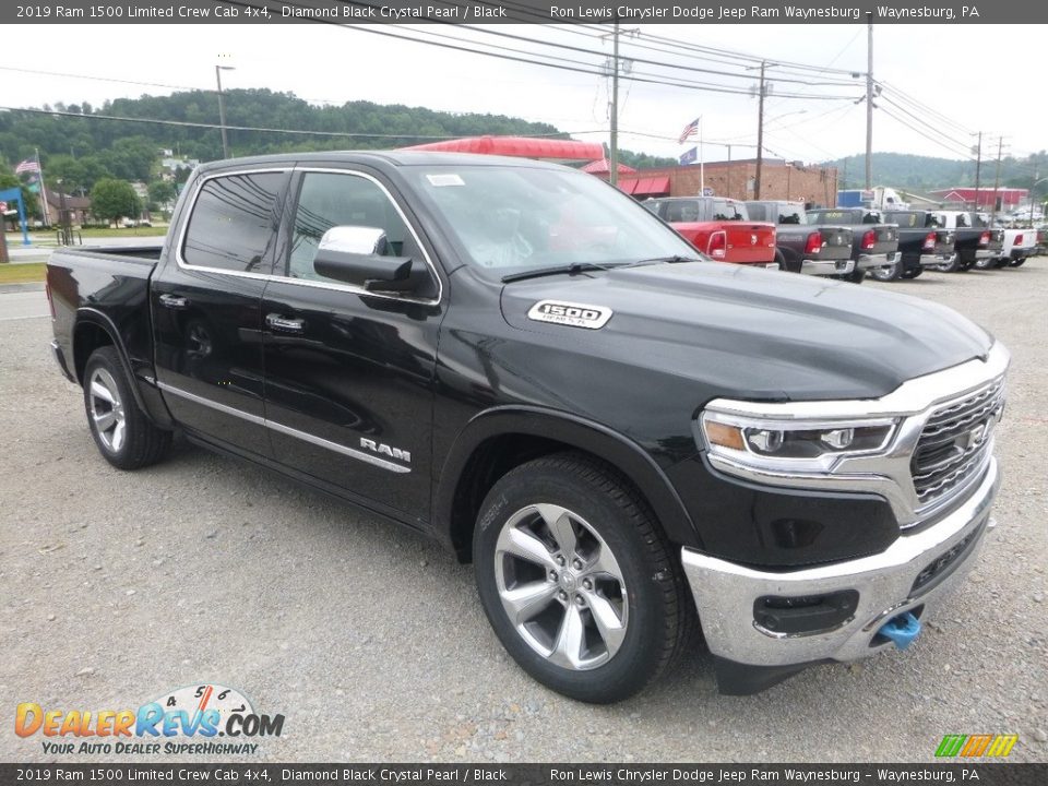 2019 Ram 1500 Limited Crew Cab 4x4 Diamond Black Crystal Pearl / Black Photo #7