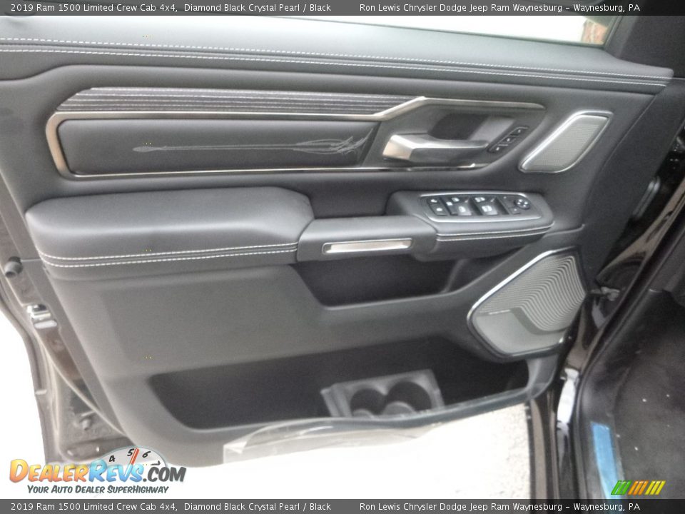 2019 Ram 1500 Limited Crew Cab 4x4 Diamond Black Crystal Pearl / Black Photo #14