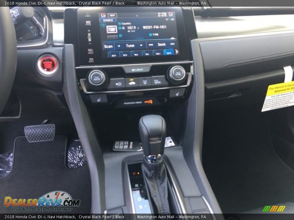 2018 Honda Civic EX-L Navi Hatchback Crystal Black Pearl / Black Photo #15