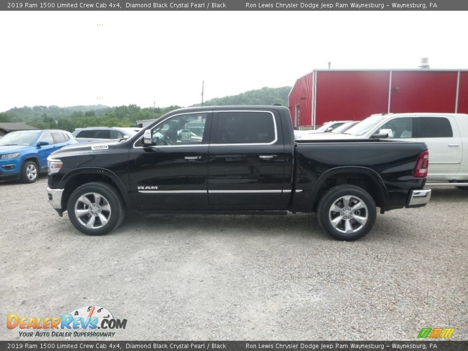 2019 Ram 1500 Limited Crew Cab 4x4 Diamond Black Crystal Pearl / Black Photo #2