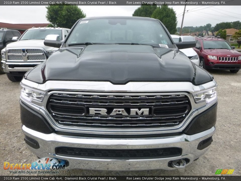 2019 Ram 1500 Limited Crew Cab 4x4 Diamond Black Crystal Pearl / Black Photo #8