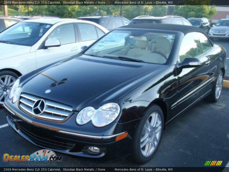 2009 Mercedes-Benz CLK 350 Cabriolet Obsidian Black Metallic / Stone Photo #1