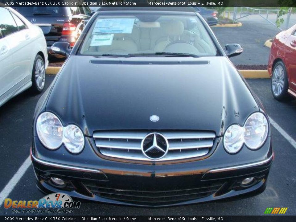 2009 Mercedes-Benz CLK 350 Cabriolet Obsidian Black Metallic / Stone Photo #2