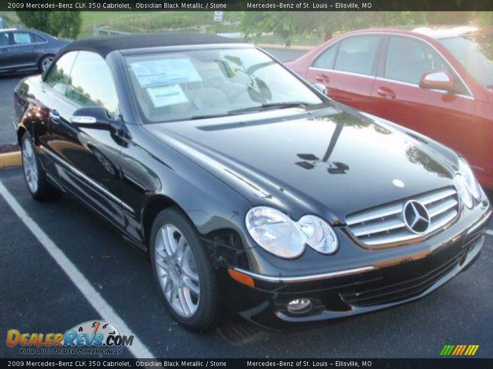 2009 Mercedes-Benz CLK 350 Cabriolet Obsidian Black Metallic / Stone Photo #3