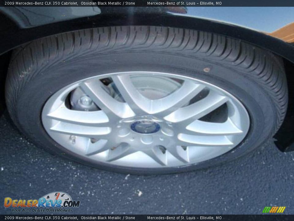 2009 Mercedes-Benz CLK 350 Cabriolet Obsidian Black Metallic / Stone Photo #4
