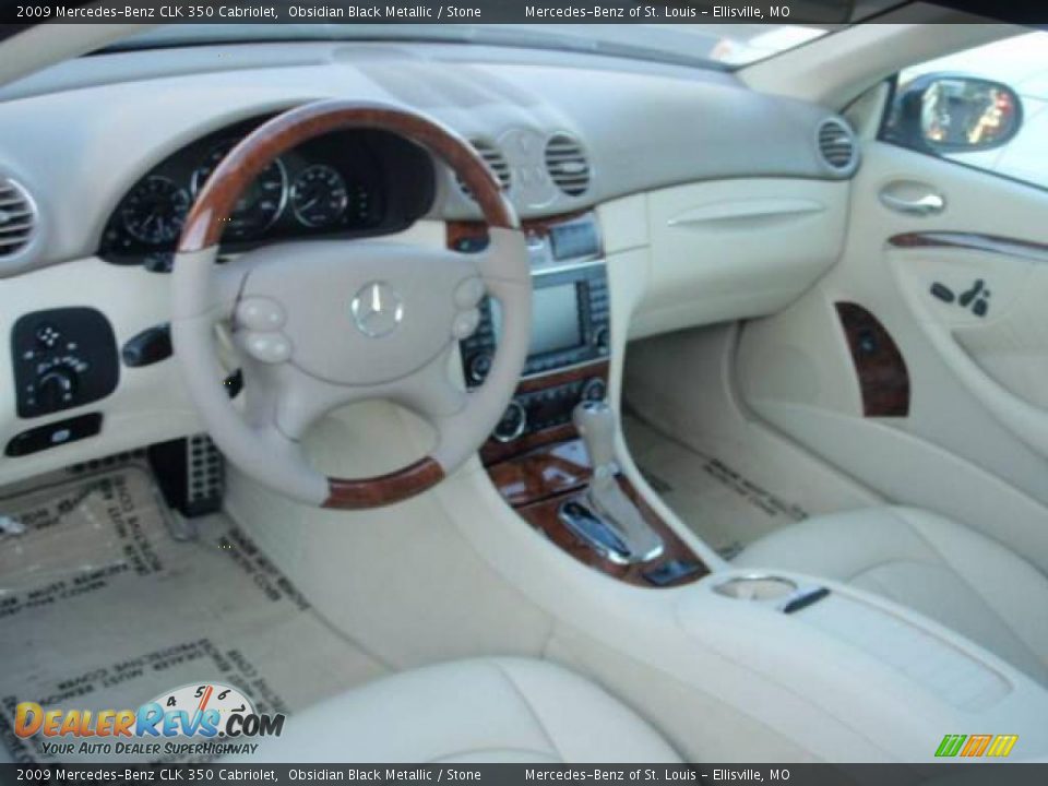 2009 Mercedes-Benz CLK 350 Cabriolet Obsidian Black Metallic / Stone Photo #8