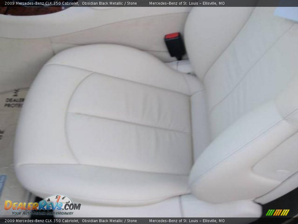2009 Mercedes-Benz CLK 350 Cabriolet Obsidian Black Metallic / Stone Photo #10