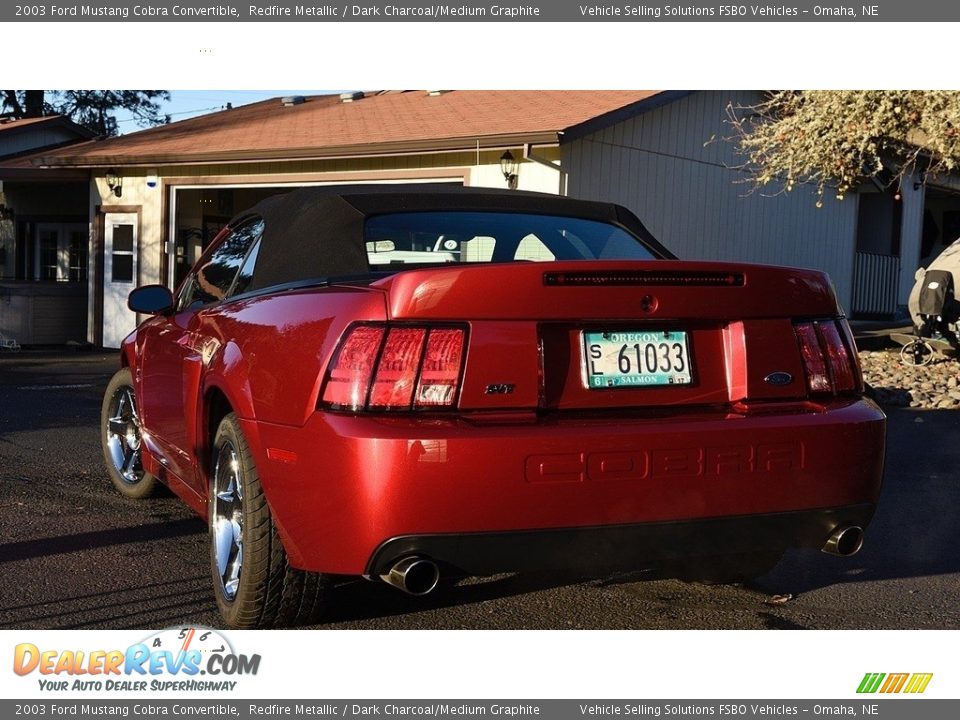 2003 Ford Mustang Cobra Convertible Redfire Metallic / Dark Charcoal/Medium Graphite Photo #5