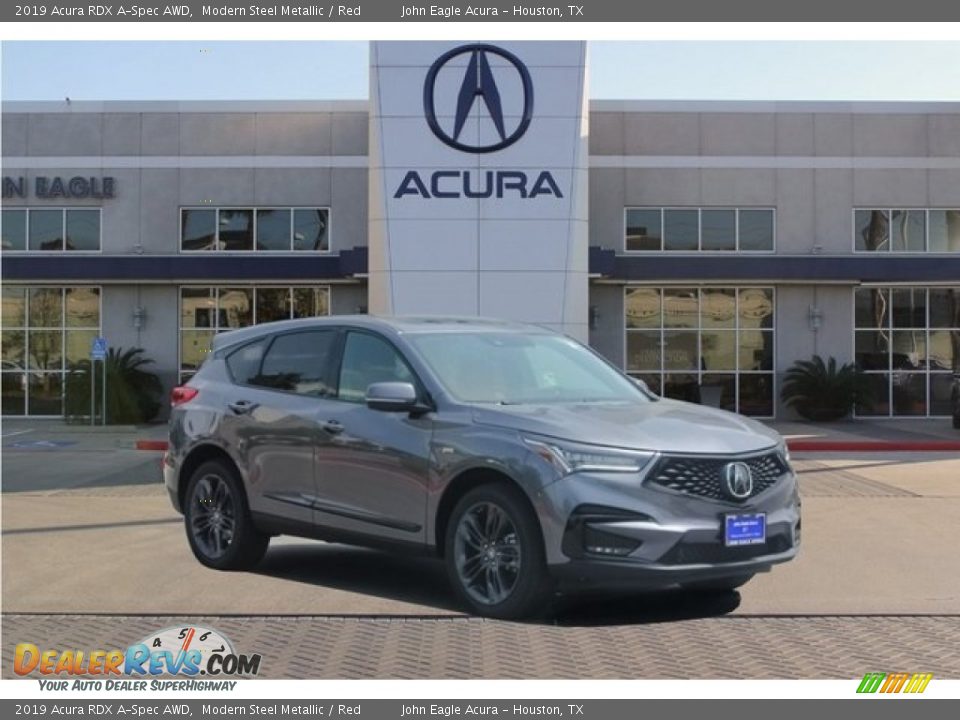 2019 Acura RDX A-Spec AWD Modern Steel Metallic / Red Photo #1