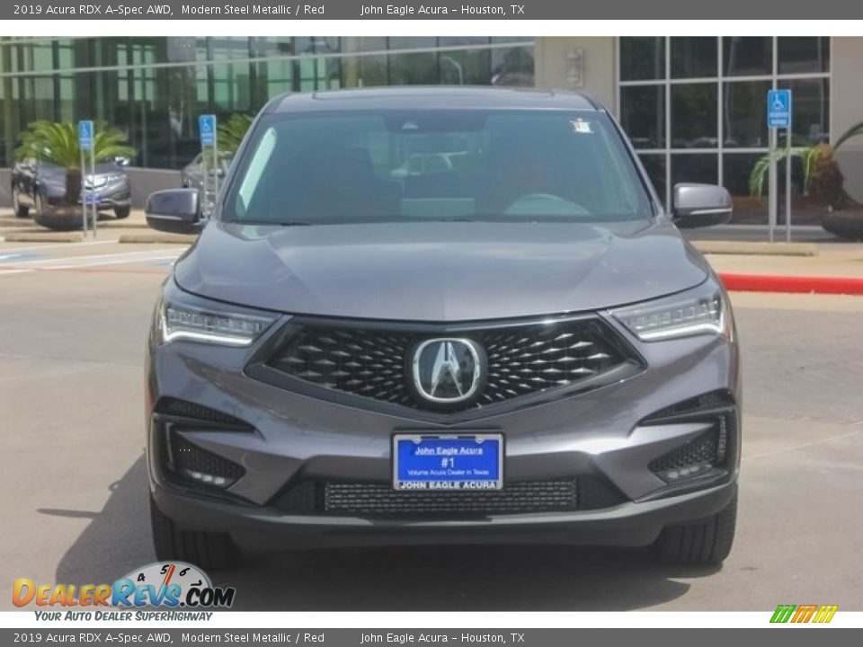 2019 Acura RDX A-Spec AWD Modern Steel Metallic / Red Photo #2