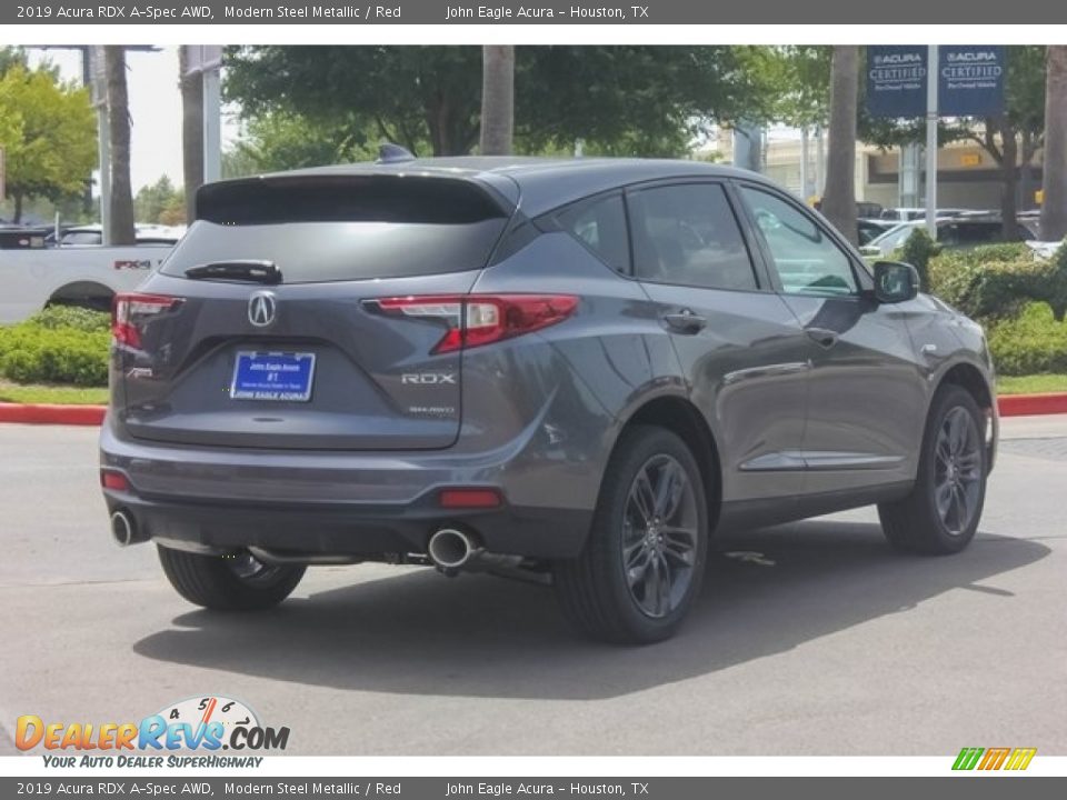 2019 Acura RDX A-Spec AWD Modern Steel Metallic / Red Photo #7