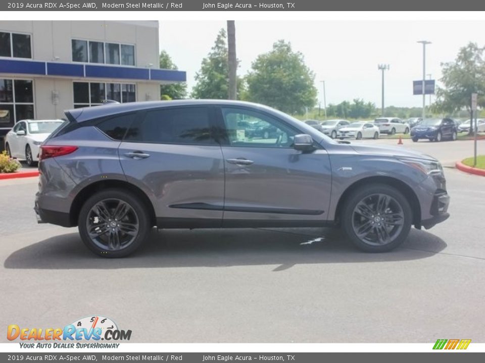 2019 Acura RDX A-Spec AWD Modern Steel Metallic / Red Photo #8