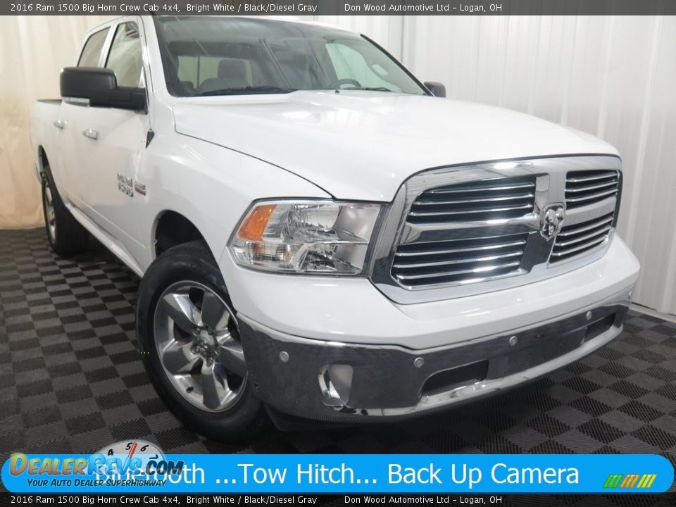 2016 Ram 1500 Big Horn Crew Cab 4x4 Bright White / Black/Diesel Gray Photo #1