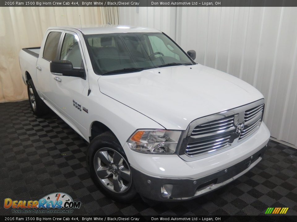 2016 Ram 1500 Big Horn Crew Cab 4x4 Bright White / Black/Diesel Gray Photo #2