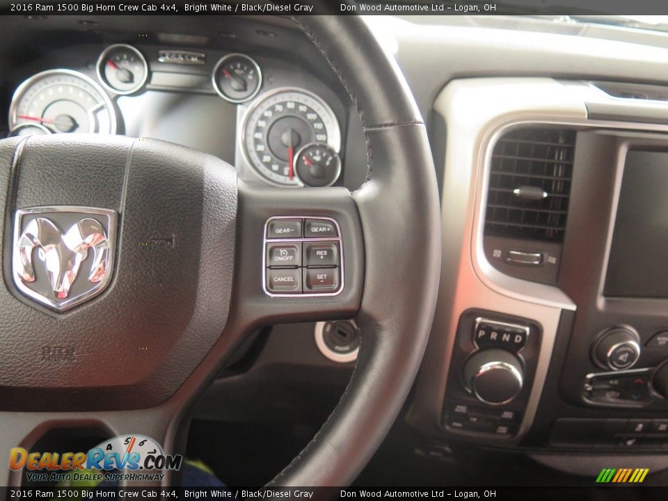 2016 Ram 1500 Big Horn Crew Cab 4x4 Bright White / Black/Diesel Gray Photo #14